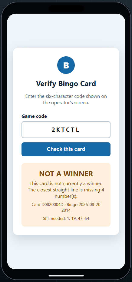 Mobile verification showing numbers still needed
